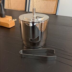 Georg Jensen Manhattan Ice Bucket with Tongs